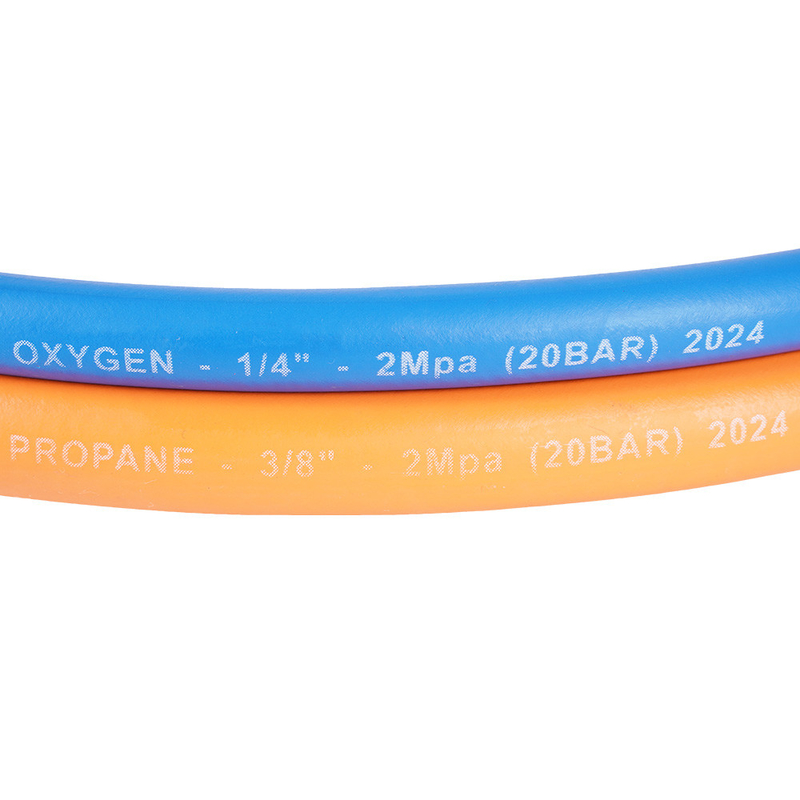 Grade T Verschleißbeständige Reduktor Twin Schweißschlauch Orange 3/8' Blau 1/4'