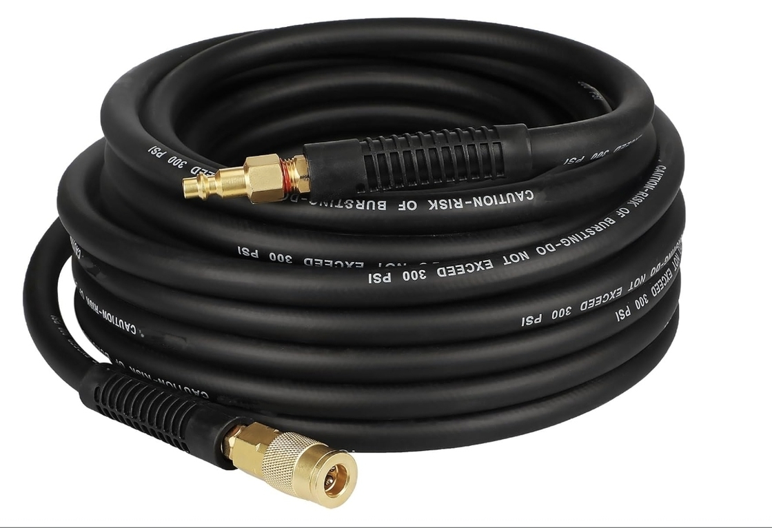 Hybrid Air Hose - Lightweight Flexible Rubber PVC Hose with 300 PSI for Industrial Tools