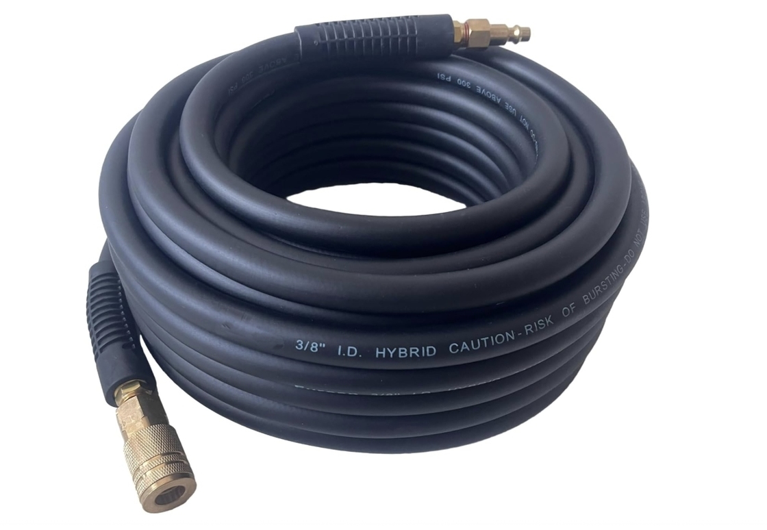 Hybrid Air Hose - Lightweight Flexible Rubber PVC Hose with 300 PSI for Industrial Tools
