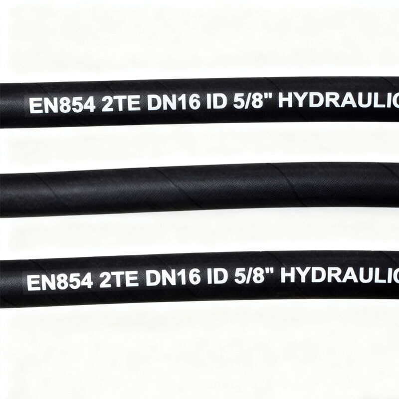 EN 854 2TE Textilverstärkter hydraulischer Gummischlauch mit Öl- und Witterungsbeständiger Abdeckung und anpassbarer Länge