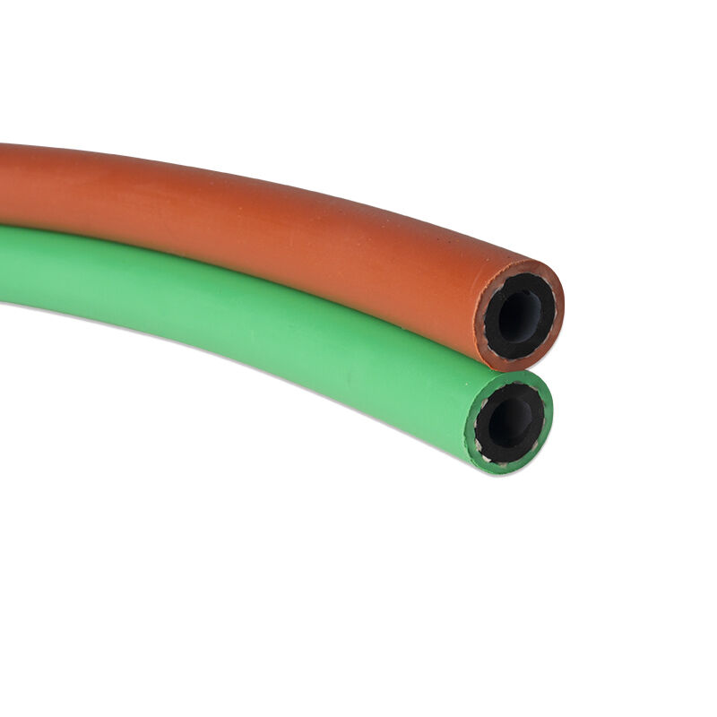 Green & Brown T Grade Twin Welding Hose 20 Bar 300 PSI ARPM IP-7 Heavy Duty Hose for Construction Shipyard
