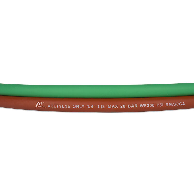 Green & Brown Twin Welding Hose – T Grade 300 PSI Gas Welding Hose with Custom Colors